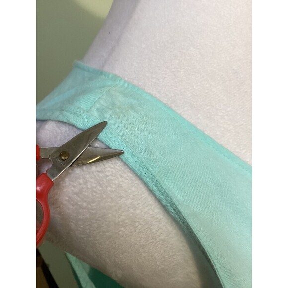 Vintage Allison J Petite Women's Size 10 Turquoise Tiered Sleeveless Maxi Dress - Picture 9 of 9